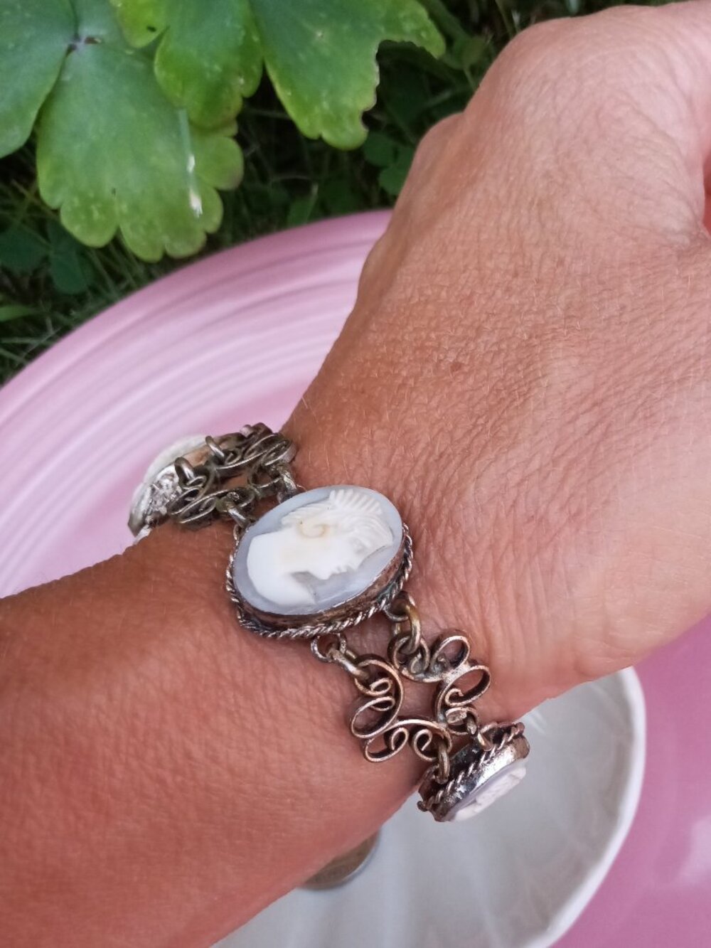 Antique Hand Carved Cameo Bracelet